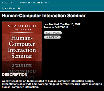 Human-Computer Interaction Seminar der Stanford University