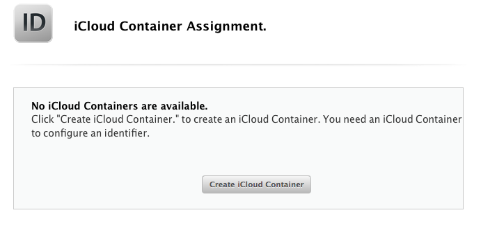 Neuen iCloud Container anlegen